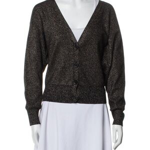 A.L.C. Black Peter’s Metallic Gold Cardigan Sweater